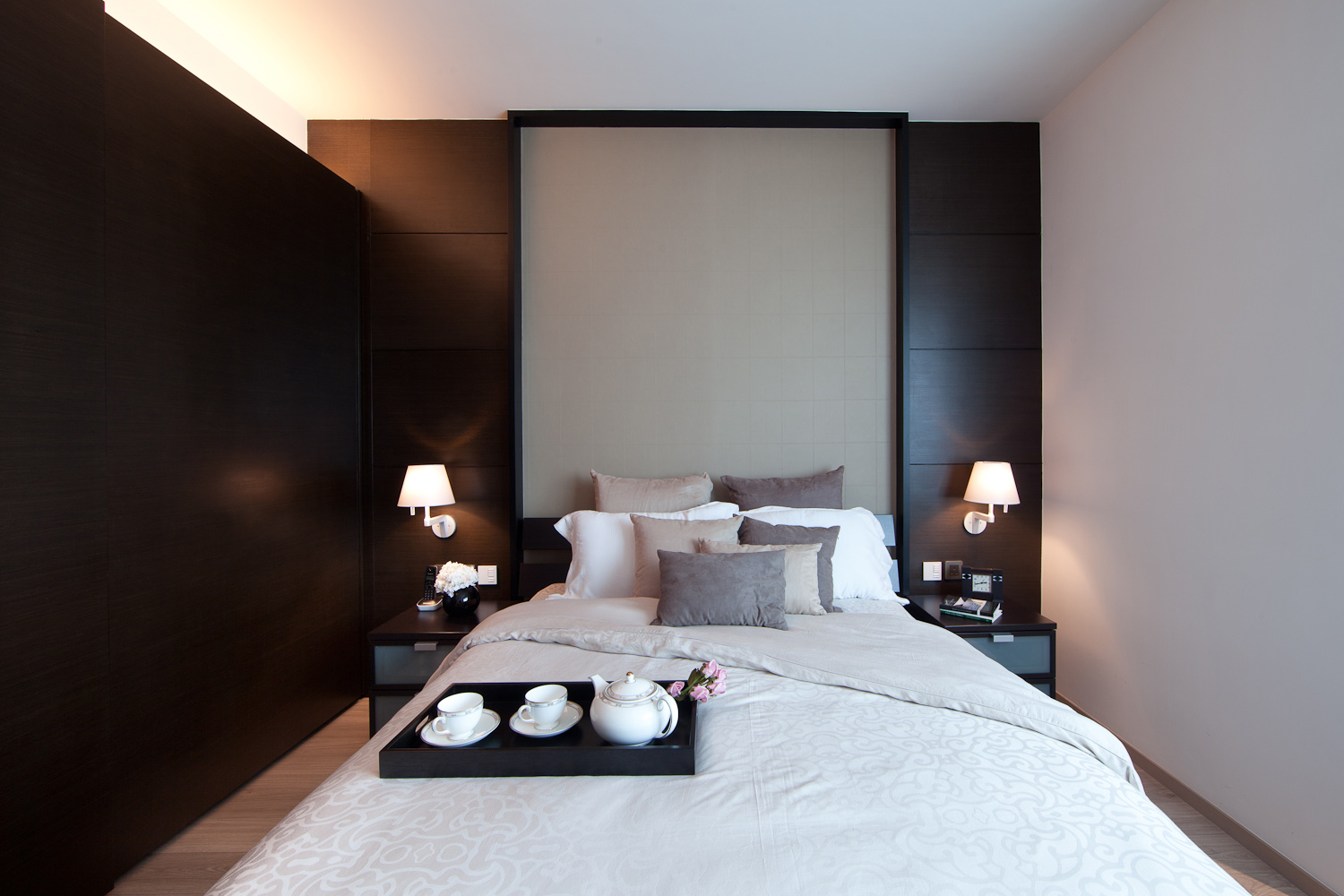lui design associates residential interior modern apartment minimal hong kong china bedroom