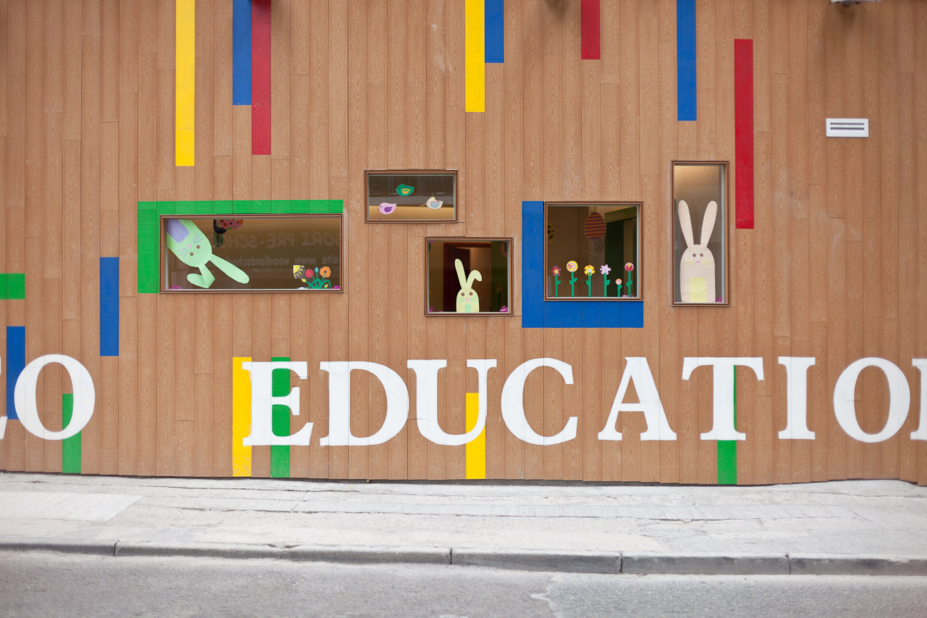 lui design and associates designers interior school kids education modern minimal white architecture hong kong china central kindergarden wood